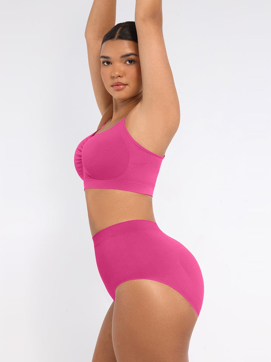  Seamless High-Waist Tummy Control Antibacterial Peach Hip Brief