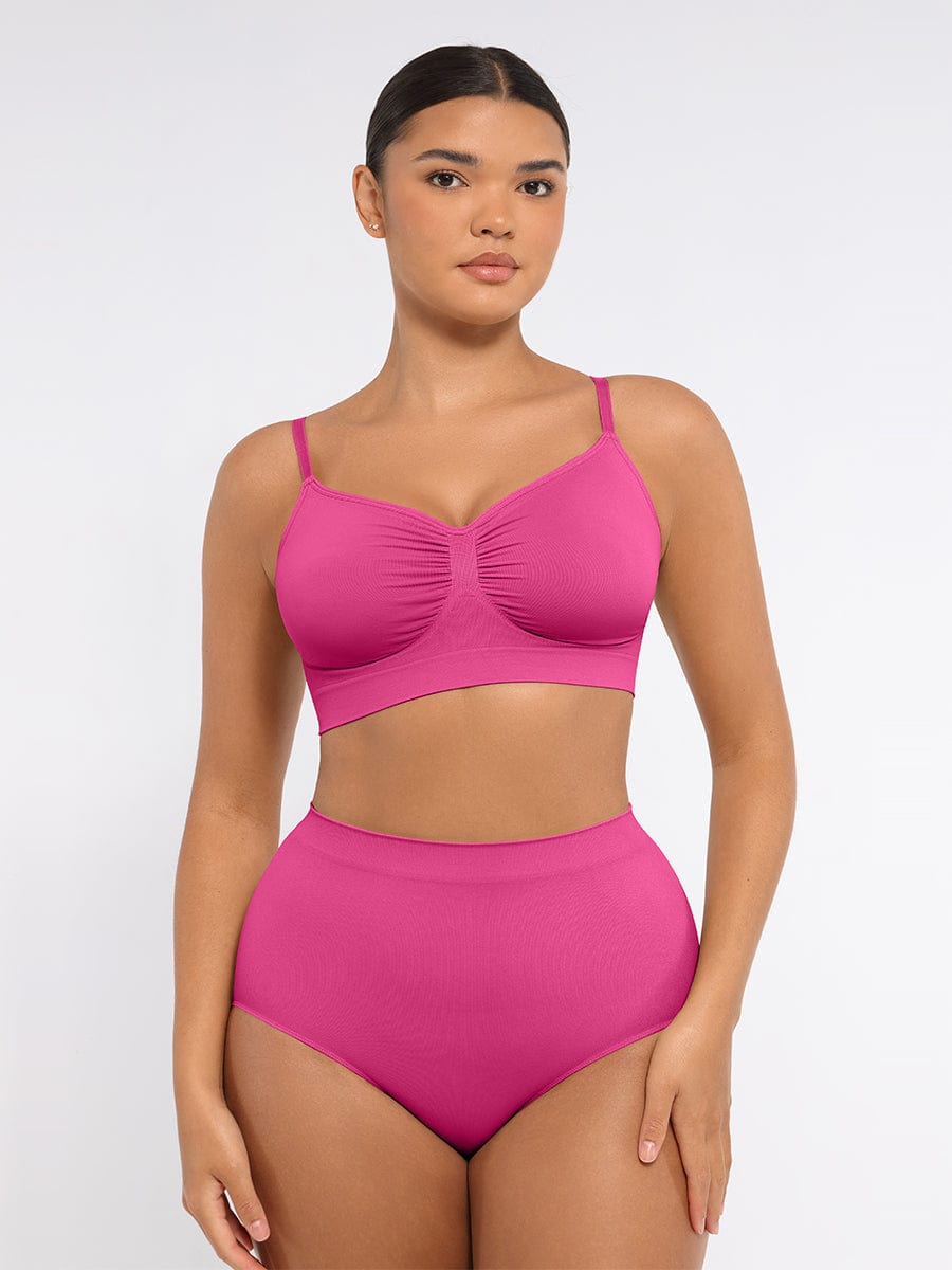  Seamless High-Waist Tummy Control Antibacterial Peach Hip Brief