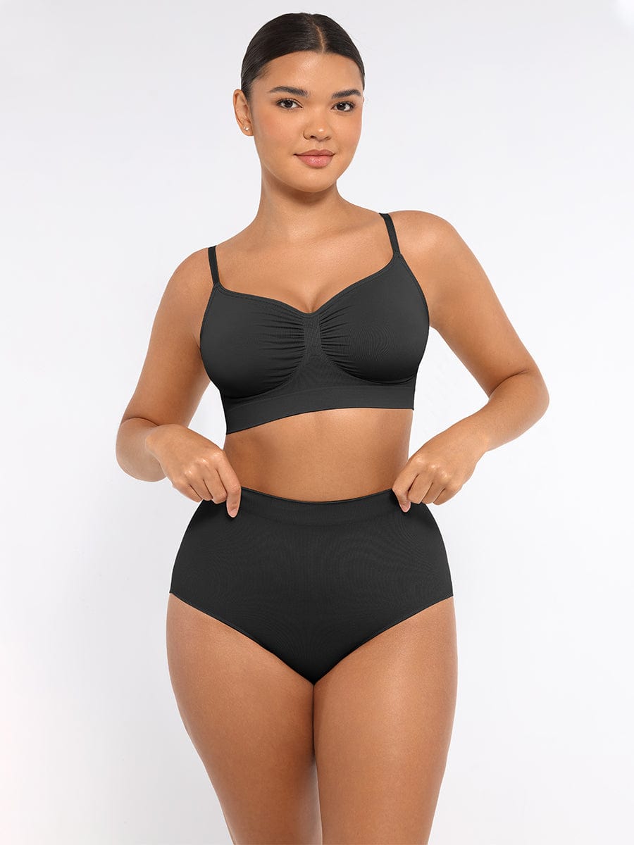  Seamless High-Waist Tummy Control Antibacterial Peach Hip Brief