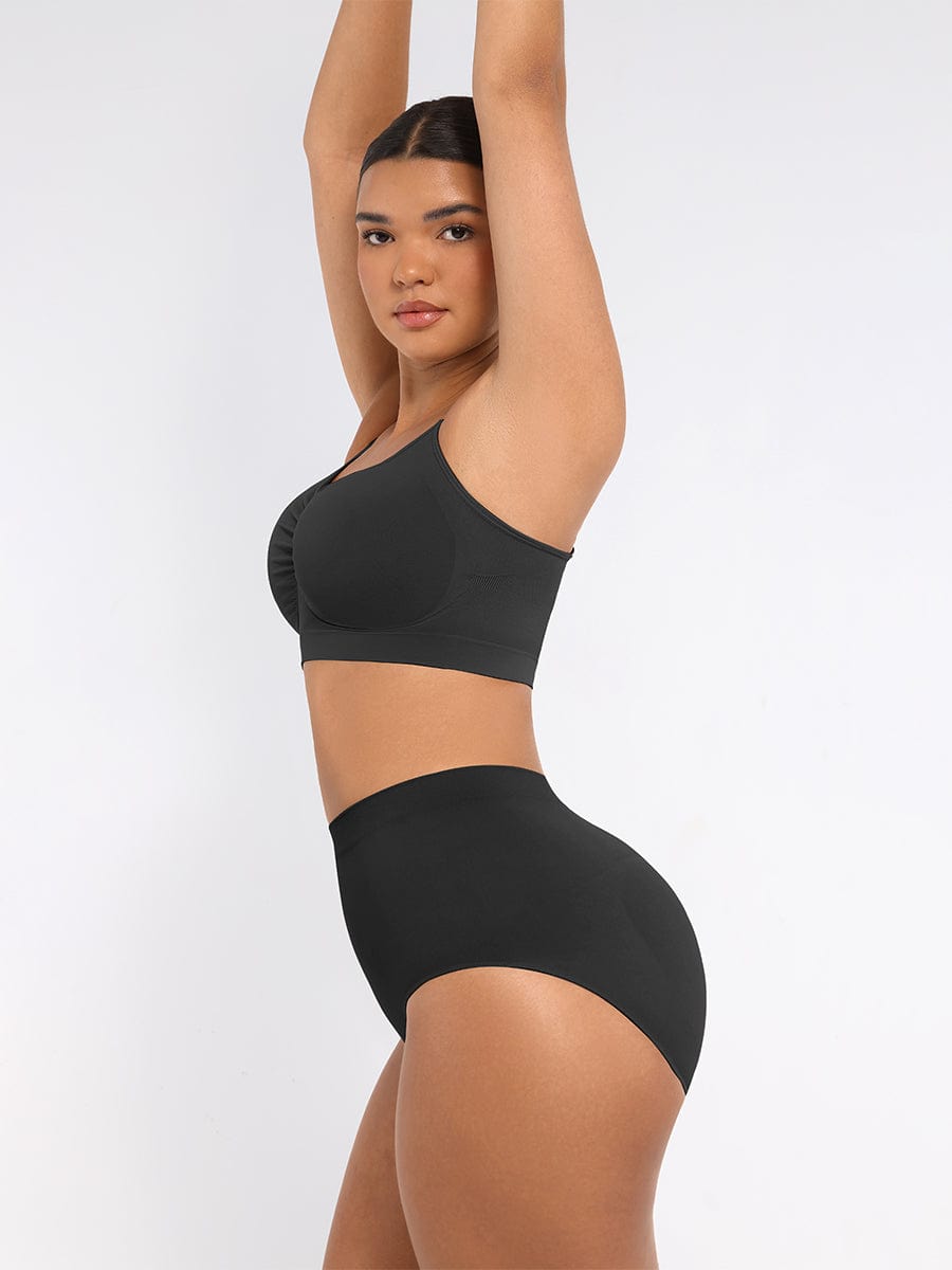  Seamless High-Waist Tummy Control Antibacterial Peach Hip Brief