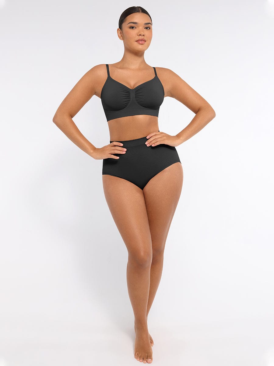  Seamless High-Waist Tummy Control Antibacterial Peach Hip Brief