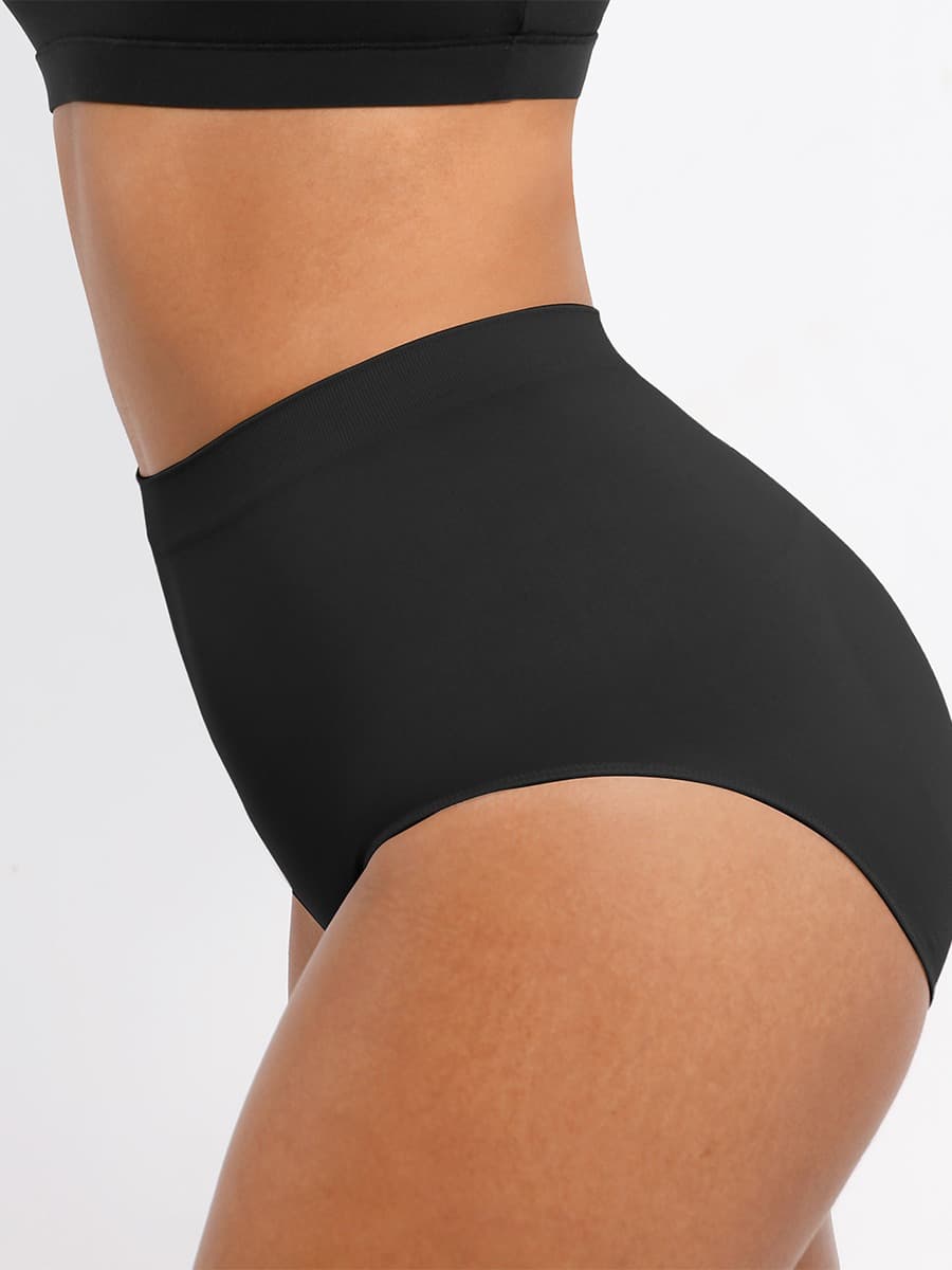  Seamless High-Waist Tummy Control Antibacterial Peach Hip Brief