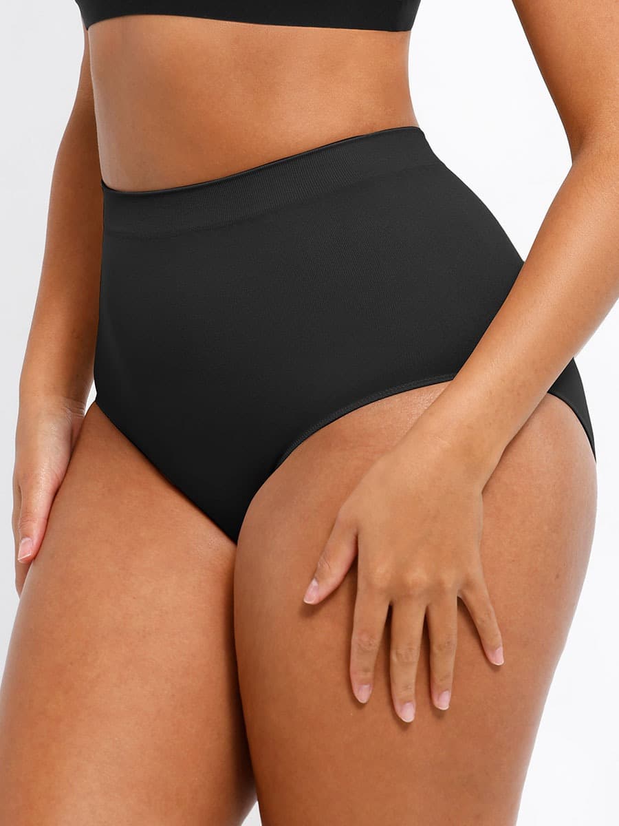  Seamless High-Waist Tummy Control Antibacterial Peach Hip Brief
