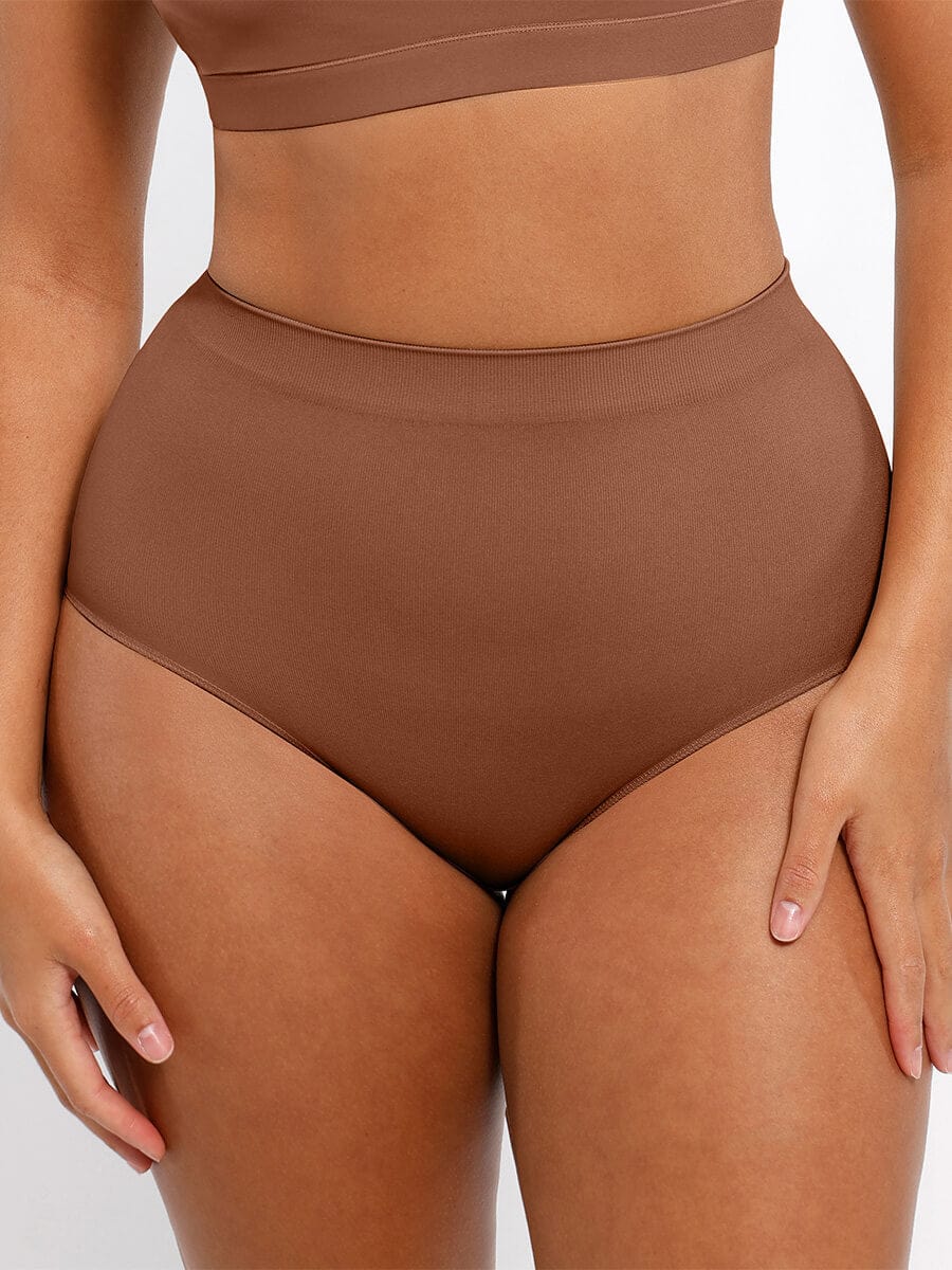  Seamless High-Waist Tummy Control Antibacterial Peach Hip Brief