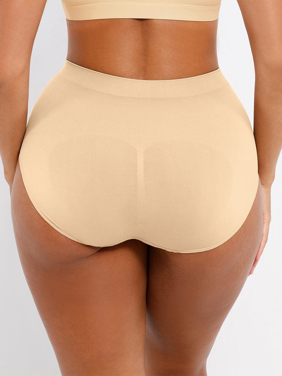  Seamless High-Waist Tummy Control Antibacterial Peach Hip Brief