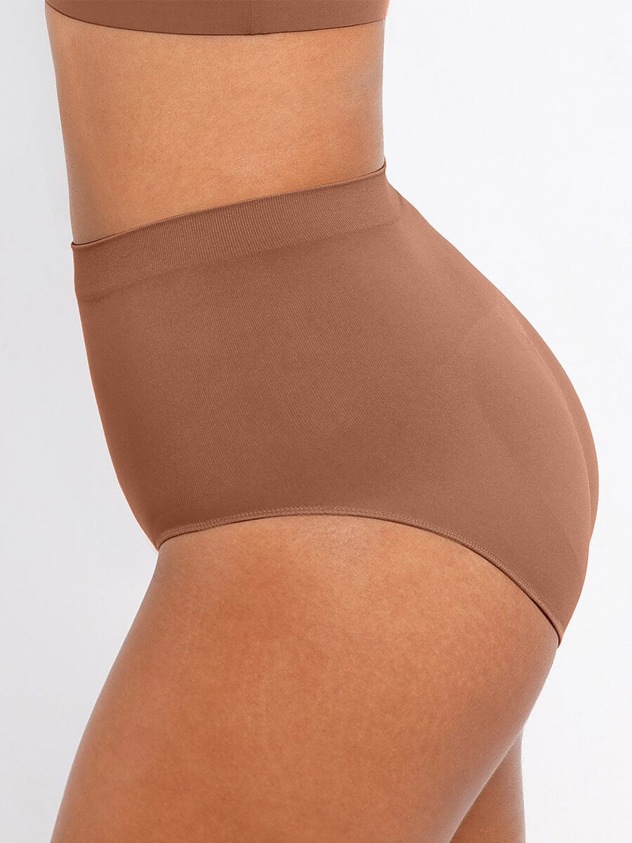  Seamless High-Waist Tummy Control Antibacterial Peach Hip Brief