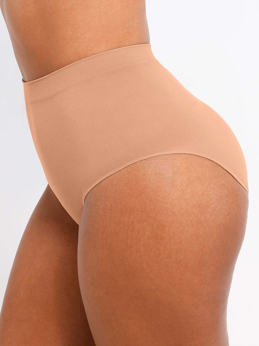  Seamless High-Waist Tummy Control Antibacterial Peach Hip Brief