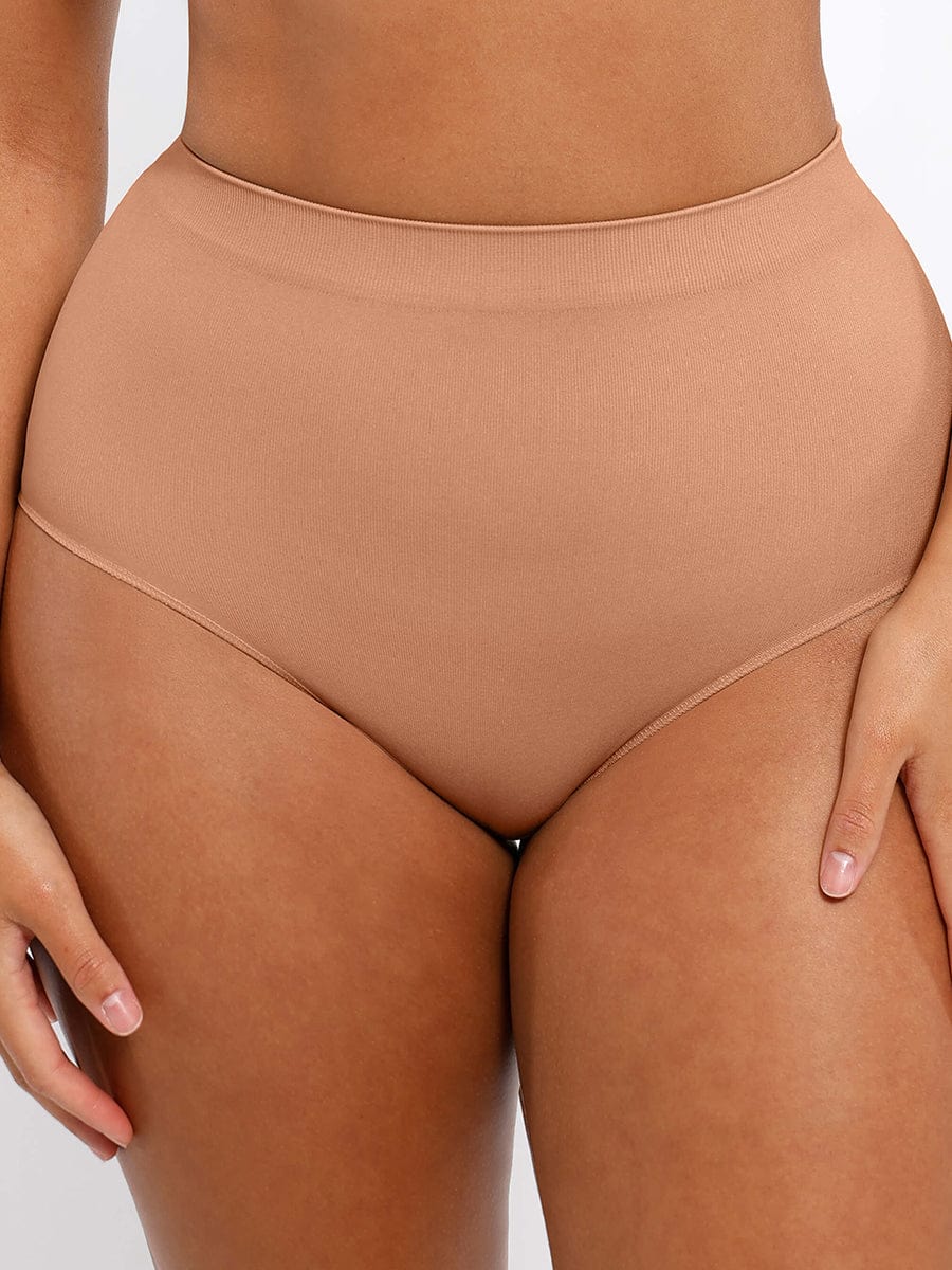 Seamless High-Waist Tummy Control Antibacterial Peach Hip Brief