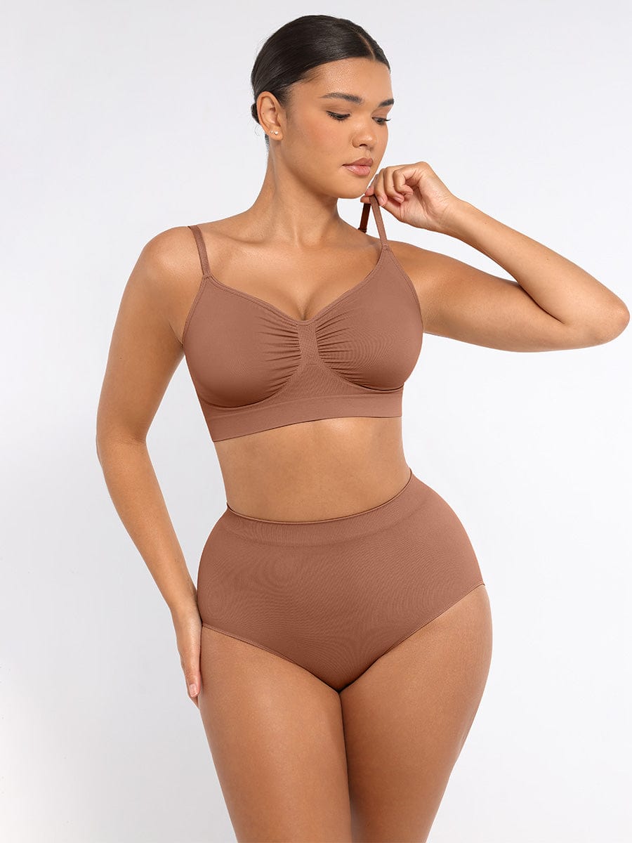  Seamless High-Waist Tummy Control Antibacterial Peach Hip Brief