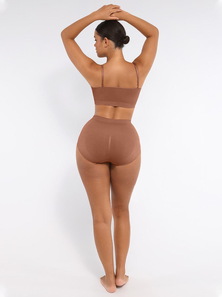  Seamless High-Waist Tummy Control Antibacterial Peach Hip Brief