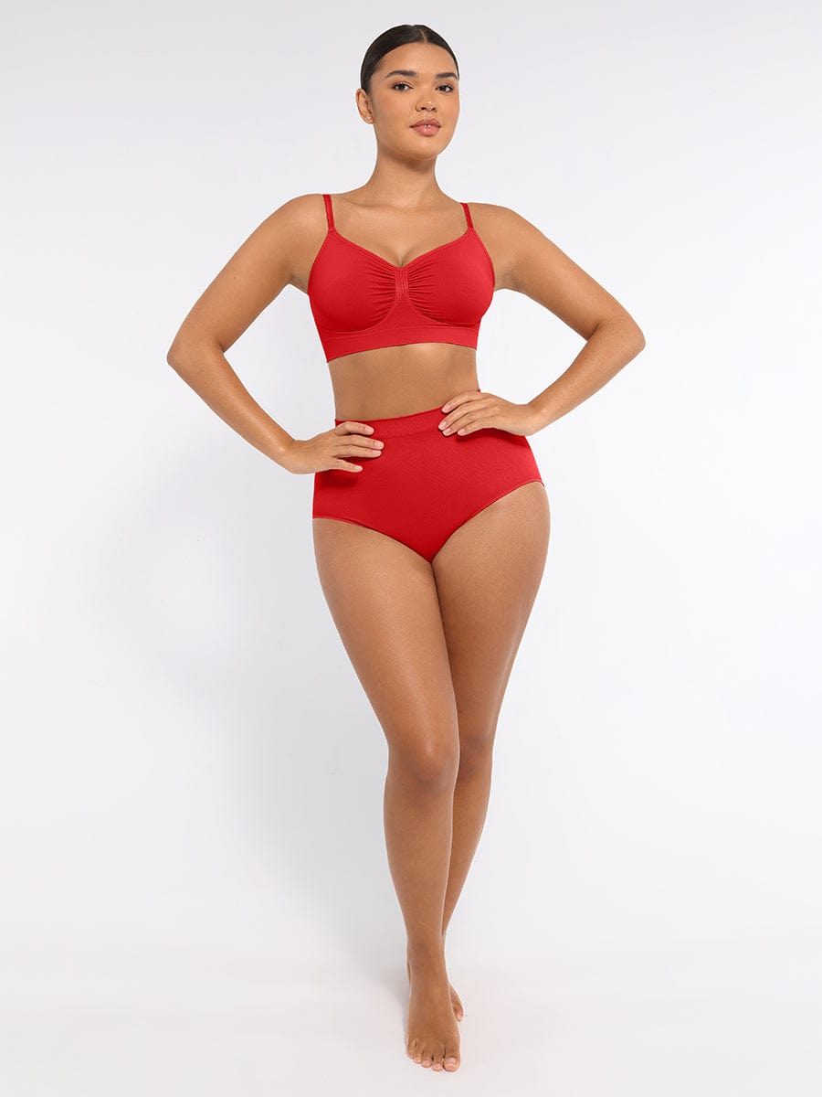  Seamless High-Waist Tummy Control Antibacterial Peach Hip Brief