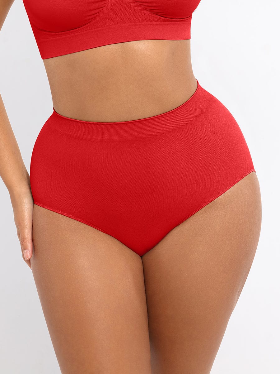  Seamless High-Waist Tummy Control Antibacterial Peach Hip Brief