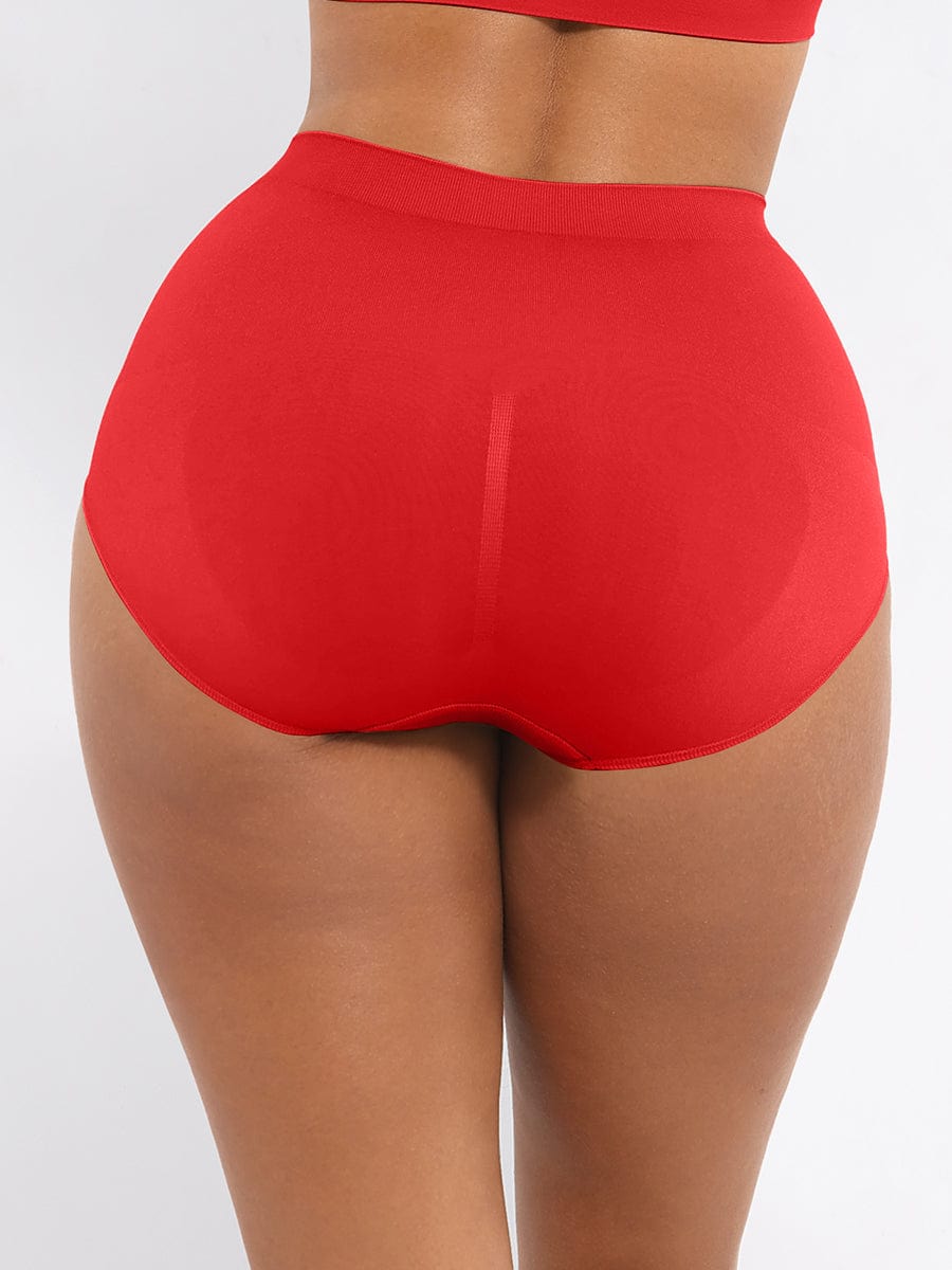  Seamless High-Waist Tummy Control Antibacterial Peach Hip Brief