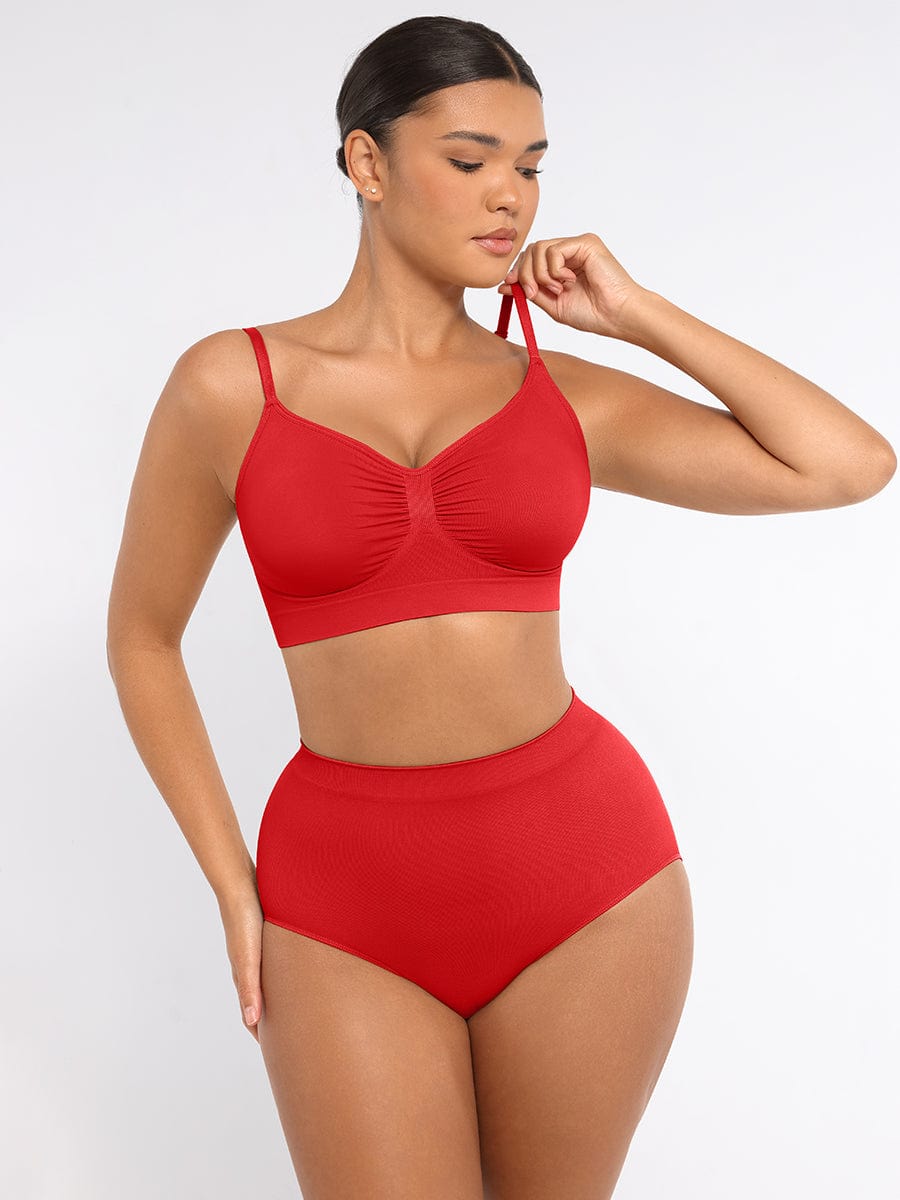  Seamless High-Waist Tummy Control Antibacterial Peach Hip Brief