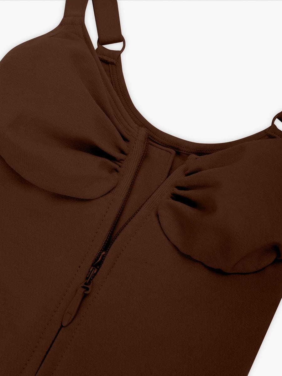  Seamless Plunge Chest Support Bodysuit with Clips Inside