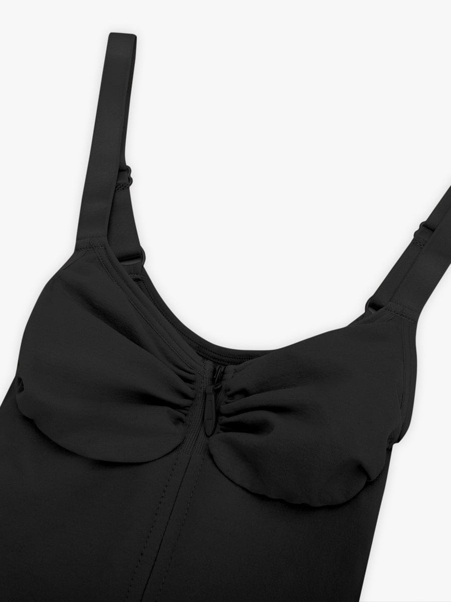  Seamless Plunge Chest Support Bodysuit with Clips Inside