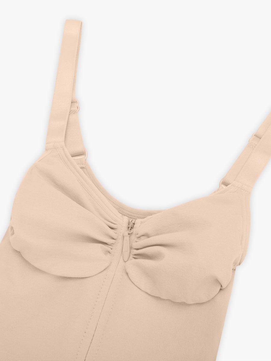  Seamless Plunge Chest Support Bodysuit with Clips Inside