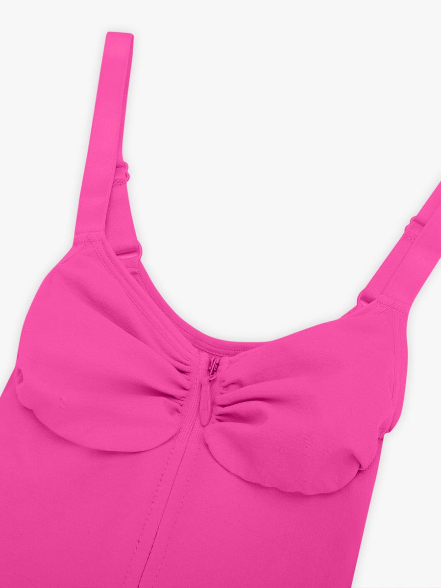  Seamless Plunge Chest Support Bodysuit with Clips Inside