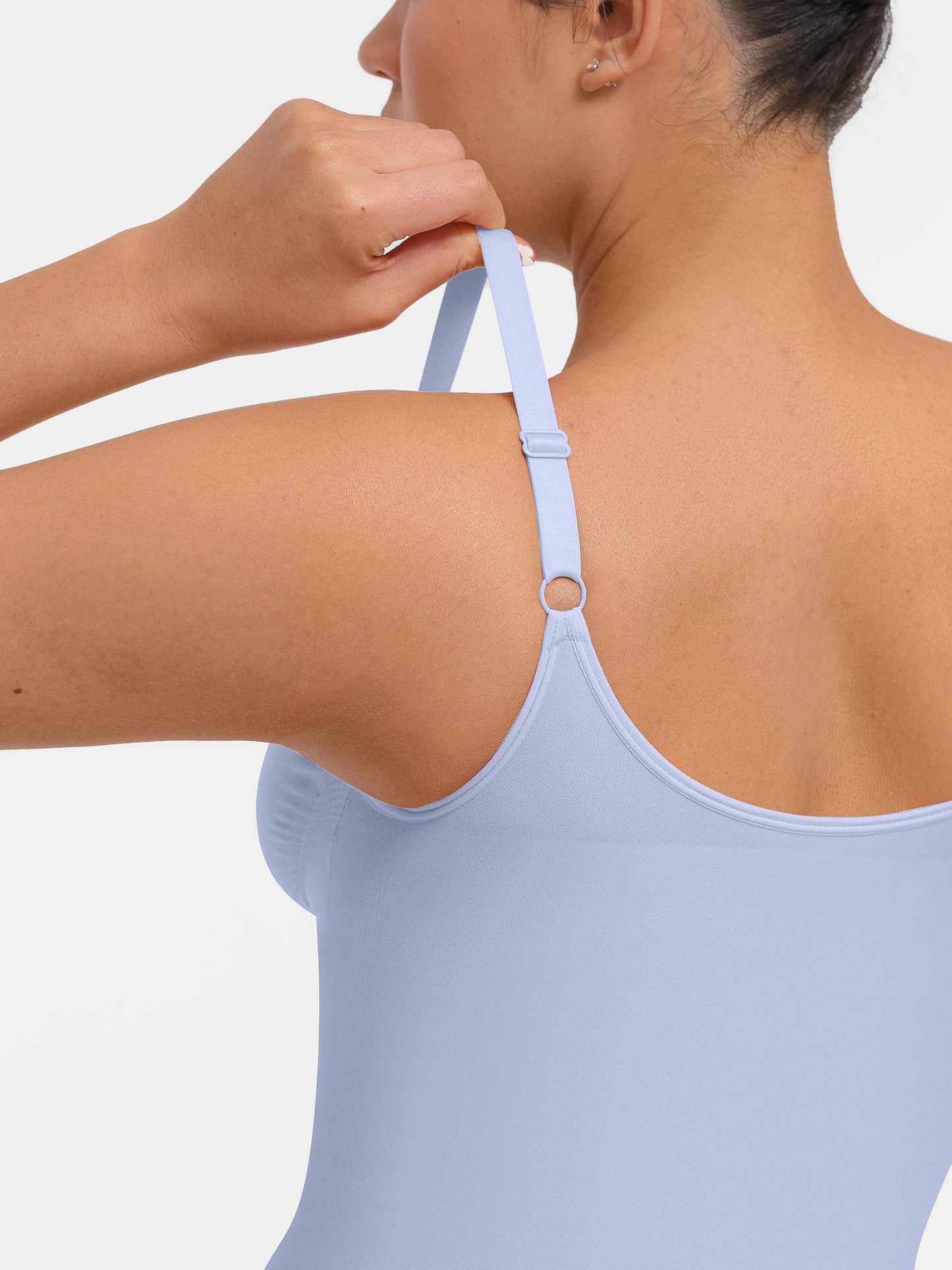  Seamless Plunge Chest Support Bodysuit with Clips Inside