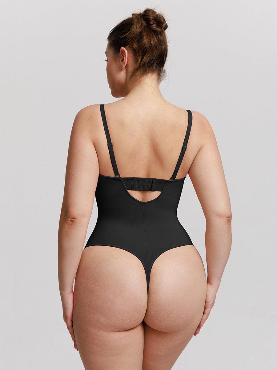  One Piece Underwire Strapless Cups Waist And Abdomen Shaping Thong Bodysuit