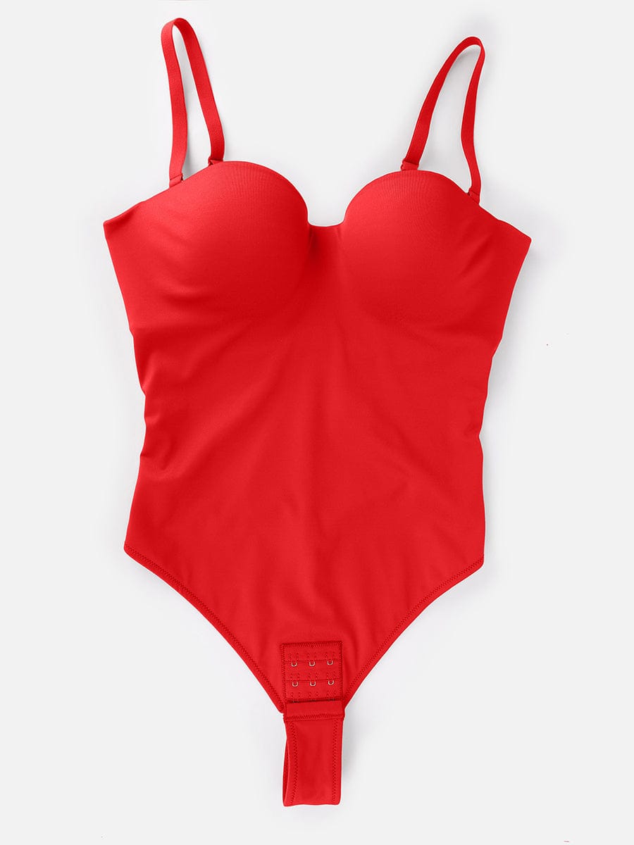  One Piece Underwire Strapless Cups Waist And Abdomen Shaping Thong Bodysuit