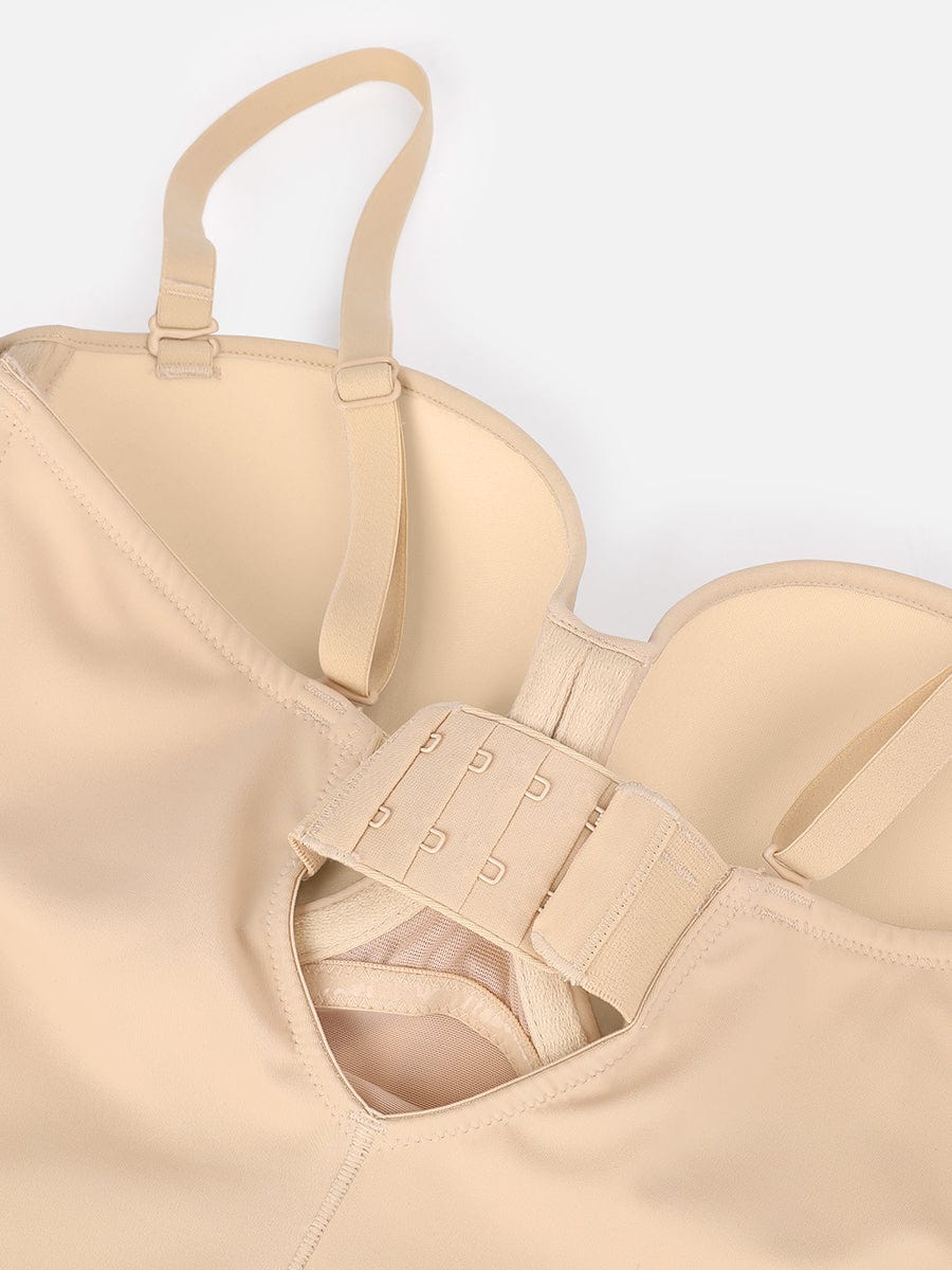  One Piece Underwire Strapless Cups Waist And Abdomen Shaping Thong Bodysuit