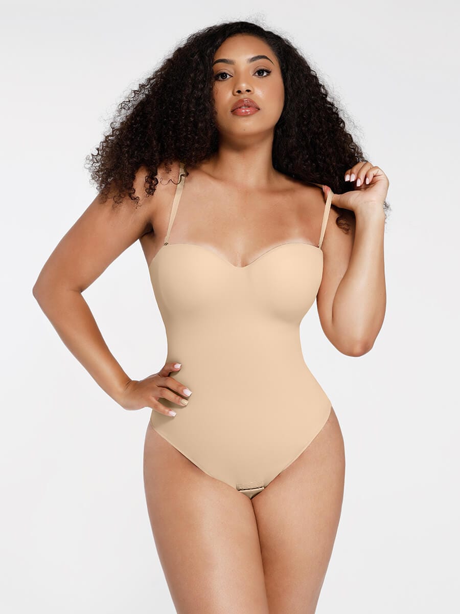  One-Piece Removable Waist And Abdomen Shaping Thong Bodysuit