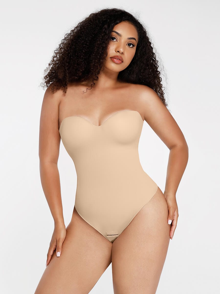  One-Piece Removable Waist And Abdomen Shaping Thong Bodysuit