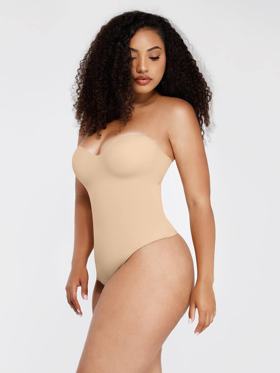  One-Piece Removable Waist And Abdomen Shaping Thong Bodysuit