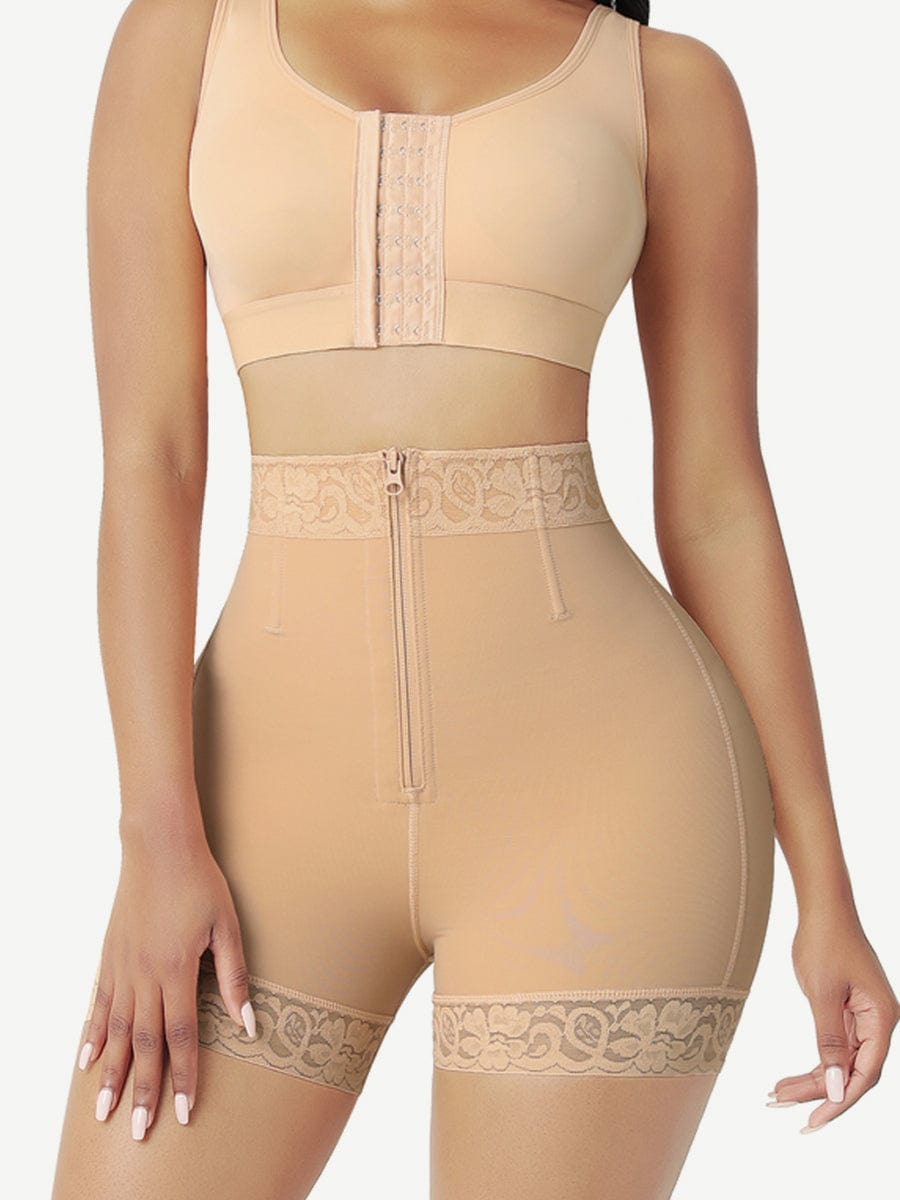  Front Zipper Butt Lifter Shorts High Waist Curve-Creating