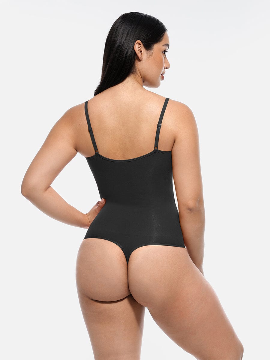  Seamless Covered Bust Jumpsuit Thong Bodysuit