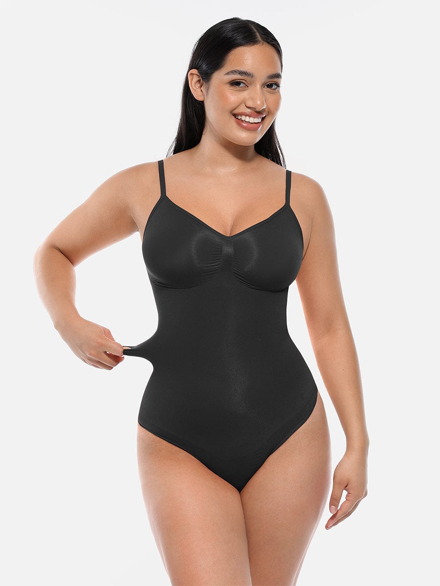  Seamless Covered Bust Jumpsuit Thong Bodysuit