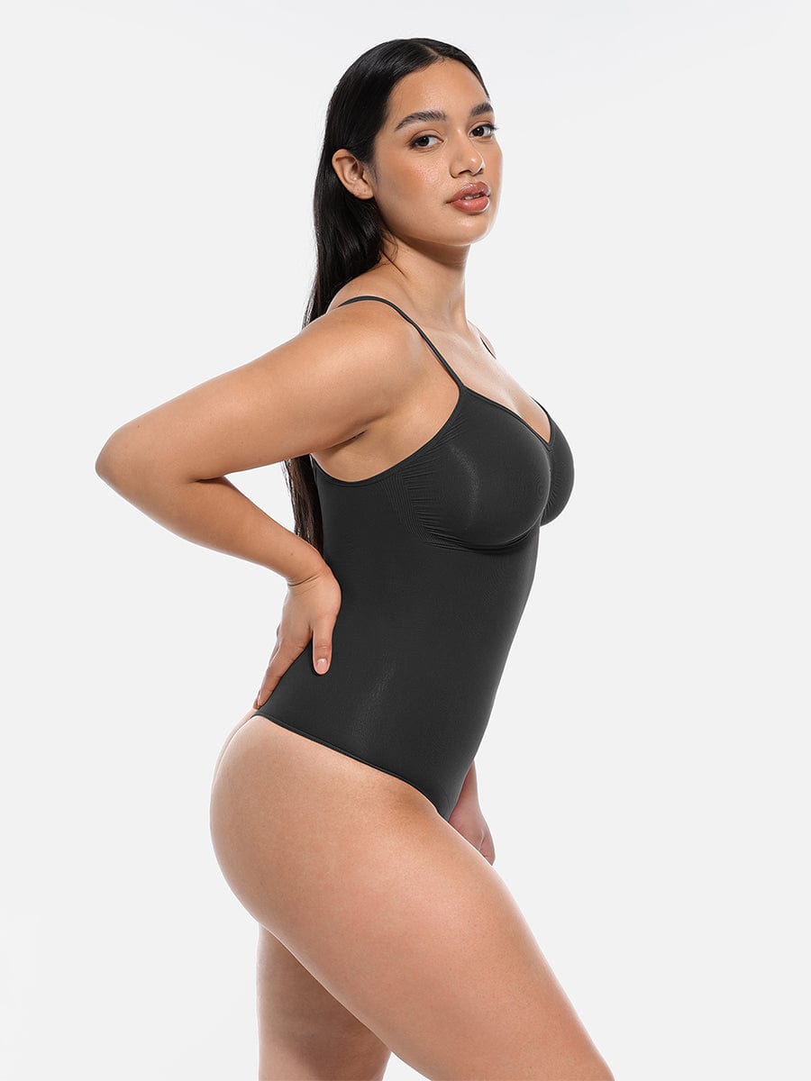  Seamless Covered Bust Jumpsuit Thong Bodysuit