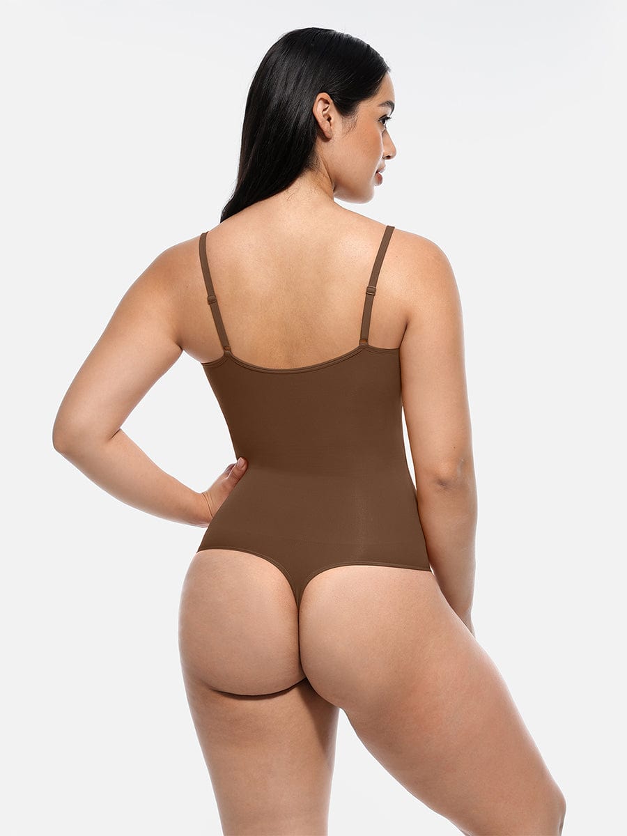  Seamless Covered Bust Jumpsuit Thong Bodysuit