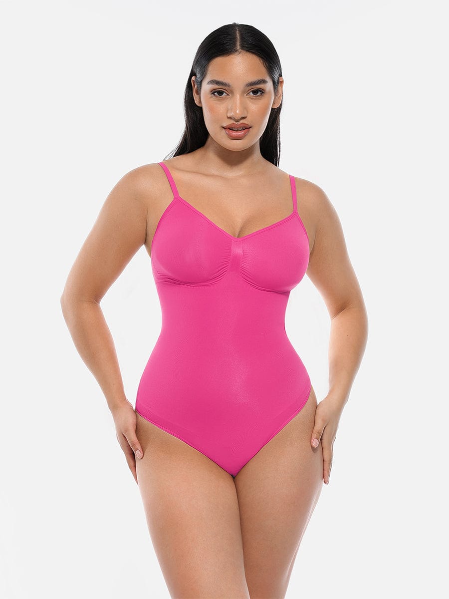 Seamless Covered Bust Jumpsuit Thong Bodysuit