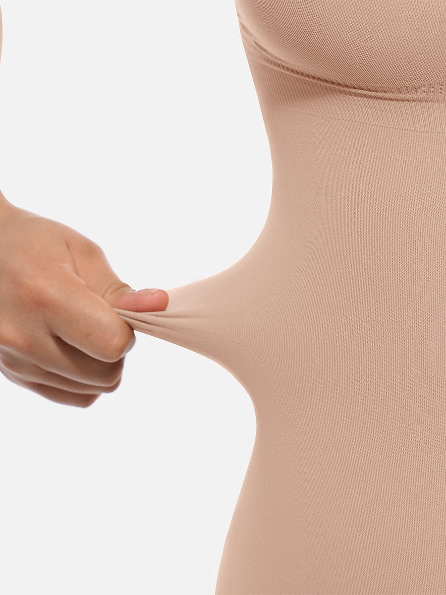  Seamless Covered Bust Jumpsuit Thong Bodysuit