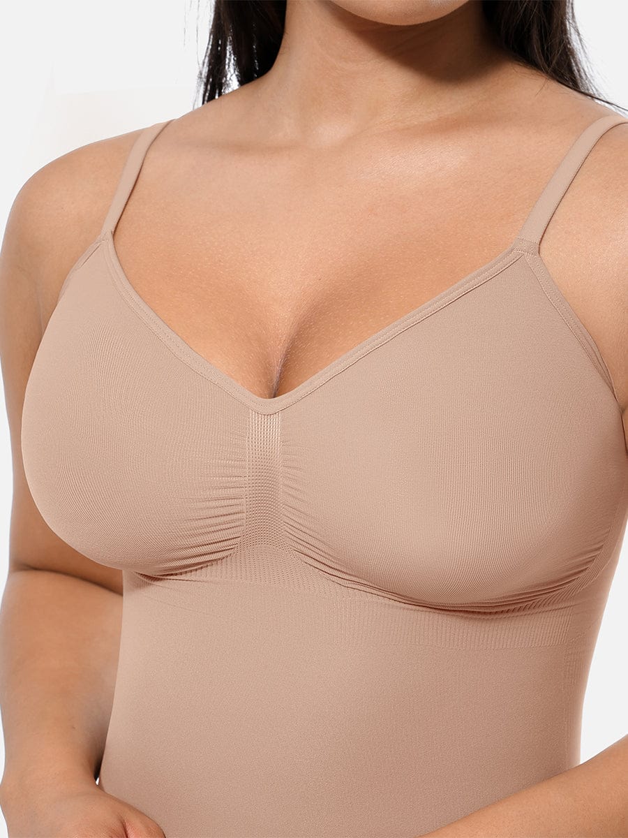  Seamless Covered Bust Jumpsuit Thong Bodysuit