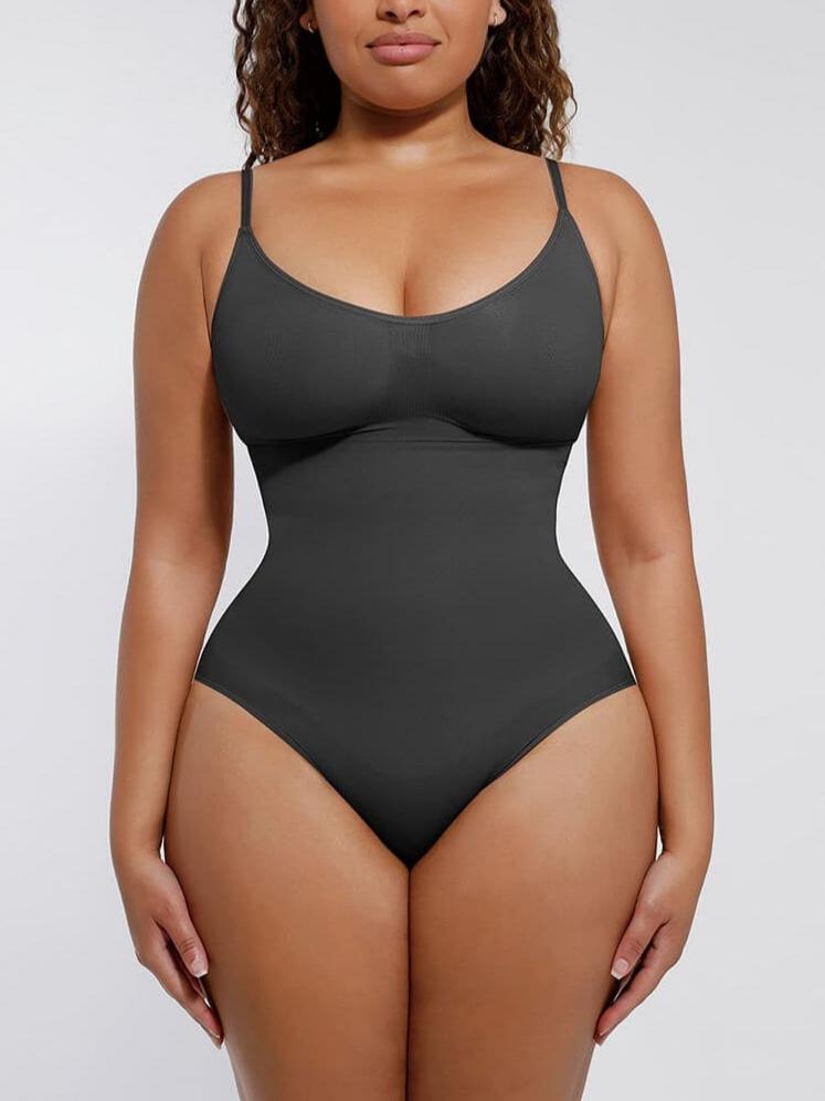  Seamless Covered Bust Jumpsuit Thong Bodysuit