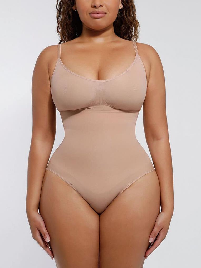  Seamless Covered Bust Jumpsuit Thong Bodysuit