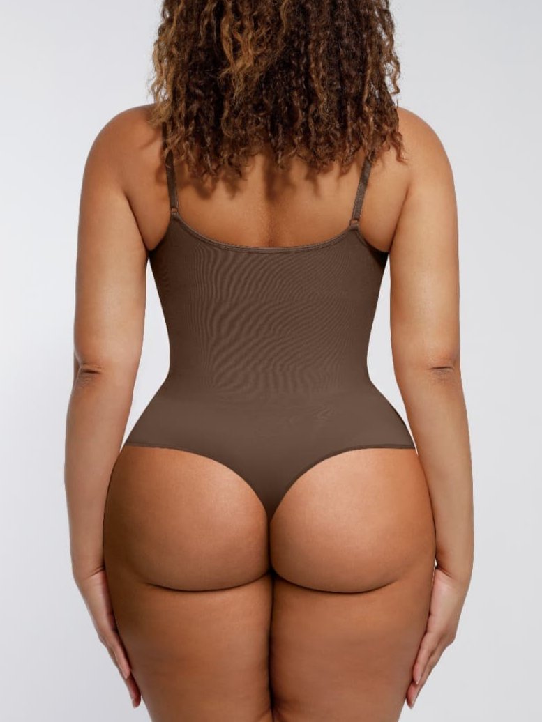  Seamless Covered Bust Jumpsuit Thong Bodysuit