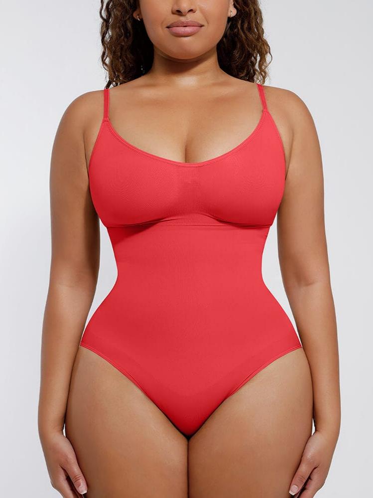  Seamless Covered Bust Jumpsuit Thong Bodysuit