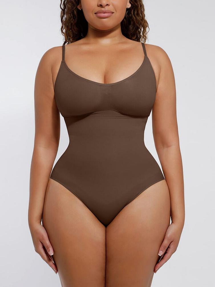  Seamless Covered Bust Jumpsuit Thong Bodysuit